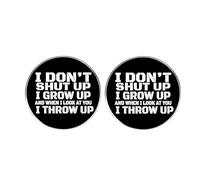 2 spille da bavero con scritta in inglese "I Don't I Grow Up And When I Look At You I Throw Up, Humor Mocking Round Button Alloy Badge, Backpack Clothes Box Hat Accessories, 3 cm, Metallo, Senza Gemme