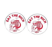 2 spille da bavero Marx del Partito Comunista, Eat the Rich Comunist Hammer and Falce, spilla circolare in lega della Socialist Society, 3cm(1.2"), Metallo, Nessuna pietra preziosa