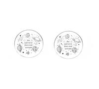 2 spille da bavero The Universe Does Not Scream, Space Universe Planet Planet Round Button in lega, per zaino, scatola vestiti e cappelli, 3 cm, metallo, senza pietre preziose, 3cm(1.2"), Metallo