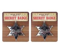 2 spille da sceriffo per adulti, 5,5 cm, con stelle, polizia, sceriffo, cowboy, detective Wild West, Halloween, cosplay, accessori per costume - Confezione da 2 GetInStyle Shop