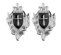 2 spille delicate per medaglia crociata, spilla per affari, collo della camicia, spille per lui, accessori, Taglia unica, come descritto