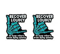 2 spille divertenti con scheletro a forma di mano che si riprendono ad alta voce per impedire agli altri di morire silenziosamente, in lega, con bottoni