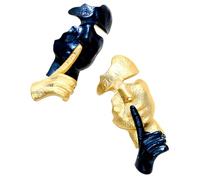 2 spille dorate e nere per il pensiero del silenzio, distintivo, maschera, bavero, vintage, per donne, gioielli alla moda, accessori decorativi per abbigliamento, 1.97"*0.78"inch, Metallo, Nessuna