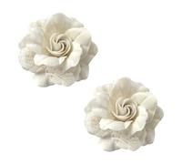 2 spille in velluto a forma di camelia con fiori grandi, spille messicane per capelli in tessuto, fermagli per capelli floreali, accessori per capelli, corpetto e matrimonio, colore: bianco