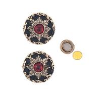 2 spille magnetiche barocche a forma di stella di David, con strass rosso, stile vintage, motivo floreale, in lega, per blazer, abiti, sciarpe, maglioni, giacche, zaini, accessori