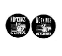 2 spille rotonde No kinds in America, spille da bavero per i diritti umani della libertà della democrazia, distintivi in lega di metallo per uomini e donne