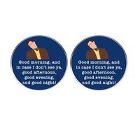 2 spille smaltate classiche del film, buongiorno e nel caso in cui non ti vedo, buon pomeriggio, buona sera e buona notte, accessori per fan degli amanti del cinema