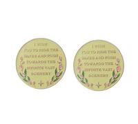 2 spille smaltate con scritta "I wish you to ride the waves and rush towards the infinite vast scenery", 4,1 cm, con frase motivazionale, per laurea, compleanno, Capodanno, Natale