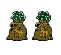 2 spille smaltate con simbolo del dollaro, in lega di metallo, per feste di compleanno, Halloween, Natale, oggetti di scena per giochi di ruolo, 2 pezzi