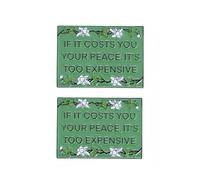 2 spille smaltate "If it Cost You Your Peace, its Too Expensive" con frase motivazionale per la salute mentale, in lega di metallo, per meditazione yoga e pace, 2 pezzi