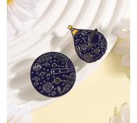 2 spille smaltate viola scuro con astronomia spaziale e pianeta mongolfiera, per giacche di jeans, zaini, cappelli, amanti dello spazio, gioielli, regalo