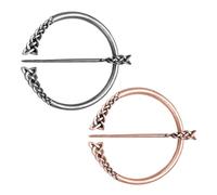 2 Spille Vintage ad Anello, Bottoni per Mantello, Clip per Maglioni e Sciarpe, Accessori per Abbigliamento da Uomo e Donna, Adatti per Matrimoni, Compleanni, Cene, 5 x 5 cm