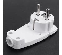 2 spine angolate piatte Schuko bianche, spina piatta Schuko 250 V (16 A), spina Schuko, spina piatta