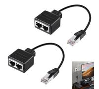 2 splitter Ethernet, cavo RJ45 da 1 maschio a 2 femmine, splitter multipresa Ethernet Y, adattatore di rete LAN per Cat5 Cat5e Cat6 Cat7, connettore Internet per router Switch PC TV Box