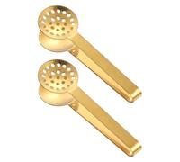 2 spremi bustine tè clip durevole filtro in acciaio raccoglitore tè strumento per preparare tè bevande calde e accessori per feste Filtri spremi bustine tè premium, Gold