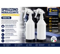 2 Spruzzini Nebulizzatori Professionali 1000 ml Flacone PEHD Getto Regolabile