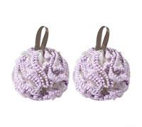 2 spugne da bagno a forma di fiore con schiuma ricca, morbide sfere in rete per bagnoschiuma e doccia, asciugatura rapida e design resistente in Wh(viola)