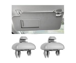 2 staffe a gancio per aletta parasole, staffa di fissaggio per specchio da trucco, supporto per protezione solare interna dell'auto, compatibile con A3 A4 LA 5A 6L Q5 Q3, OEM # 8U0857562A, (Gray)