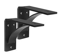 2 staffe da mensola in acciaio resistente da 20 cm, supporto extra large per mensola in ferro in metallo, supporto per camino, supporto da parete a triangolo galleggiante saldato a mano, carico 199,6 kg, spessore 5,7 mm