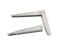 2 staffe for mensole pieghevoli resistenti a forma di L in acciaio inox, staffe for mensole a parete for tavoli galleggianti, supporto fai da te for piano di lavoro, con viti, argento(250mm(9.8in))