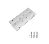 2 staffe piatte dritte in acciaio inox, resistenti, piatte, dritte, per riparazioni, mobili, legno, scaffali, armadietti (16 x 4,8 cm)