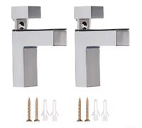 2 staffe regolabili per mensole in vetro, morsetti in lega di zinco che forniscono un supporto affidabile per ripiani in vetro e legno con design di fissaggio sicuro (A)