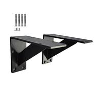 2 staffe resistenti for ripiani, carico massimo 1000 libbre, ripiano galleggiante nero spesso 5 mm, ferramenta industriale, montaggio a parete(15cm/5.9in)