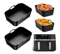 2 stampi Airfryer in silicone per friggitrice ad aria calda Russell Hobbs 2 camere 9L (2 x 4,5 L), riutilizzabili Dual Zone Rapid Airfryer Accessori per Russel Hobbs 27681-56