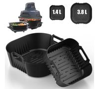 2 stampi Airfryer in silicone per Ninja CRISPi FN101EUGY, FN101EUST e FN101EUSG 3.8L/1,4L, inserto in silicone riutilizzabile invece di carta da forno per Ninja Crispi Air Fryer Accessori