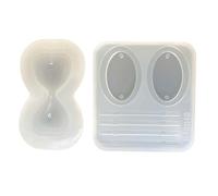2 stampi classici in silicone a forma di orologio a sabbia, design con clessidra, per progetti creativi e creativi, facili da smontare