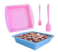 2 stampi da forno in silicone, rettangolari, con spazzola per olio e spatola, resistenti al calore e antiaderenti, per torte, toast, cioccolato, pane