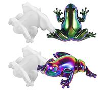 2 stampi in resina a forma di rana, stampi in silicone a forma di animale, stampi 3D in resina per colata epossidica, stampo unico a forma di rana per artigianato fai da te, decorazione da parete per