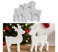 2 stampi in silicone a forma di alce natalizie, stampi in silicone, per versare alce in silicone, per candele fai da te (B)