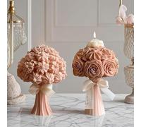 2 stampi in silicone a forma di fiore per candele, bouquet di rose 3D, stampi in silicone per resina epossidica fai da te e decorazioni per la casa, stampi in silicone per sapone, cera e candele