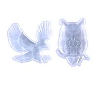 2 stampi in silicone a forma di gufo volante, montaggio a parete, semi-stereoscopico, ornamento per ciondolo in resina epossidica, stampi per artigianato in resina epossidica