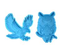 2 stampi in silicone a forma di gufo volante, montaggio a parete, semi-stereoscopico, ornamento per ciondolo in resina epossidica, stampi da appendere alla parete per resina