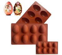 2 stampi in silicone a forma di uovo, 8 cavità, stampi in silicone per uova di Pasqua, stampi per muffin, cioccolato, caramelle, muffin, pasticceria, artigianato fai da te