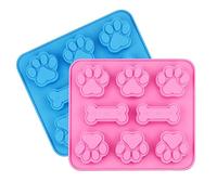 2 stampi in silicone a forma di zampa di cucciolo di cane, antiaderenti, per congelatore e lecca lecca per dolcetti, dolci e dolci