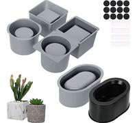 2 stampi in silicone per calcestruzzo quadrato e rotondo a forma di calcestruzzo stampo in silicone per fioriere fai da te stampo per vasi da fiori o vasi per piante grasse fatti in casa fai da te