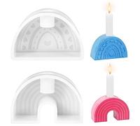 2 stampi in silicone per candele, con ponti arcobaleno, in silicone, per candelabri
