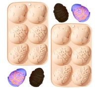 2 stampi in silicone per cioccolatini pasquali, 6 cavità, stampi in silicone a forma di uovo, per uova di Pasqua, coniglietti, cestini, per cioccolatini, caramelle e gelatine