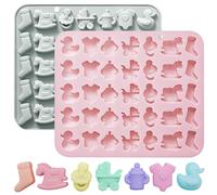 2 stampi in silicone per cioccolatini per baby shower, stampi per dolcetti, decorazioni per feste, decorazioni per cupcake, adatti per compleanni e baby shower per bambini