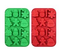 2 Stampi in Silicone per Cioccolato Natalizio, Fondente, Caramelle - Forme di Babbo Natale e Albero di Natale