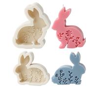 2 stampi in silicone per coniglietti pasquali in silicone, per colata pasquale, coniglietto pasquale in silicone, per versare, per gesso, candele di cera di soia, regali di Pasqua