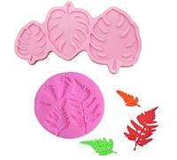 2 stampi in silicone per foglie tropicali, forma di fondente 3D, stampi fai da te, per zucchero, caramelle, cioccolato, decorazione torta