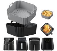 2 stampi in silicone per friggitrice ad aria calda, accessori per Ninja Airfryer AF180EU 6,2 l, riutilizzabili Airfryer accessorio per Cosori 6L 5,5L/Philips 6.2L, compatibile con altri Air Fryer