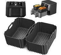 2 stampi in silicone per friggitrice ad aria calda, accessori per Ninja Foodi Max Dual Zone AF400EU AF300EU 9,5L, accessori Airfryer inserti in silicone per Ninja Dual SL400EU Air Fryer Accessories