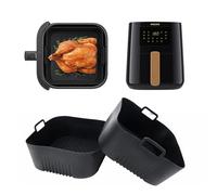 2 stampi in silicone per friggitrice ad aria calda Philips Airfryer 4,1 l (HD9252, HD9200, HD9255), inserto in silicone per friggitrice ad aria calda, accessorio per Ninja Pro 4,7 l, Cosori 3,8 l -