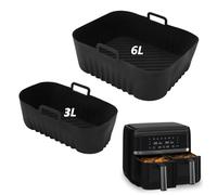 2 stampi in silicone per friggitrice ad aria calda Philips Dual Airfryer serie 3000 6 l/3 l, inserto in silicone Air Fryer Airfryer 3000 Dual Basket accessorio per Airfryer