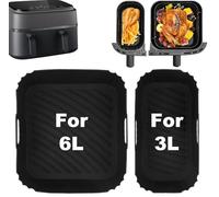 2 stampi in silicone per friggitrice ad aria calda Philips Dual Basket Airfryer serie 3000 6L/3L, serie 5000 6L/3L, 1×6L+1×3L accessori per friggitrice ad aria Philips Air Fyer NA350/00 NA550/00